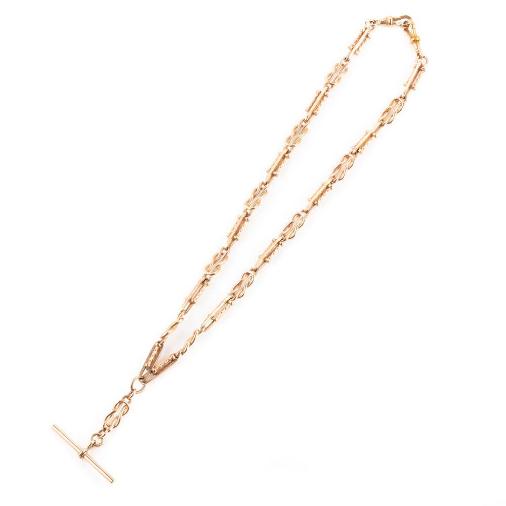 9ct Gold Fancy Link Albert Chain - 48cm Length - Necklace/Chain - Jewellery