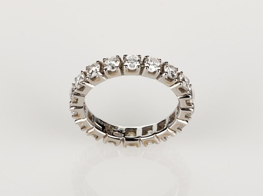 Bvlgari, diamond Eternity band, 18ct white gold claw set with… - Rings -  Jewellery