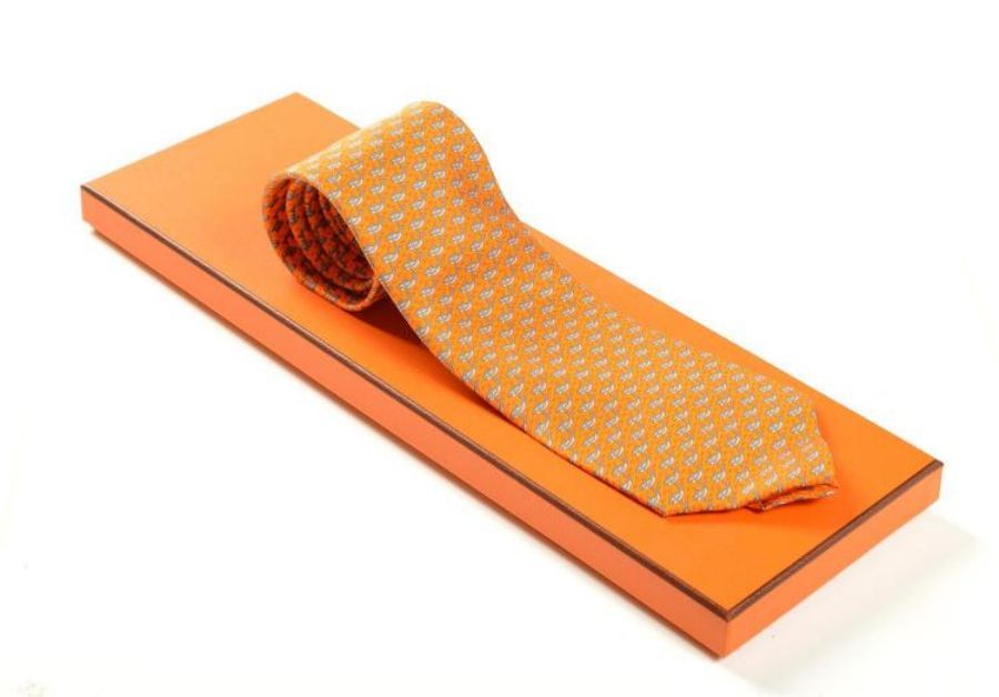 hermes orange tie