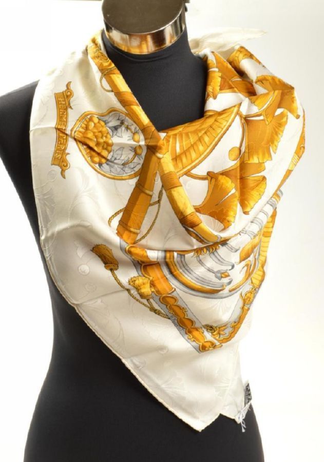 Hermes Silk Scarf: Daimyo Princes du Soleil Levant Design - Shawls ...