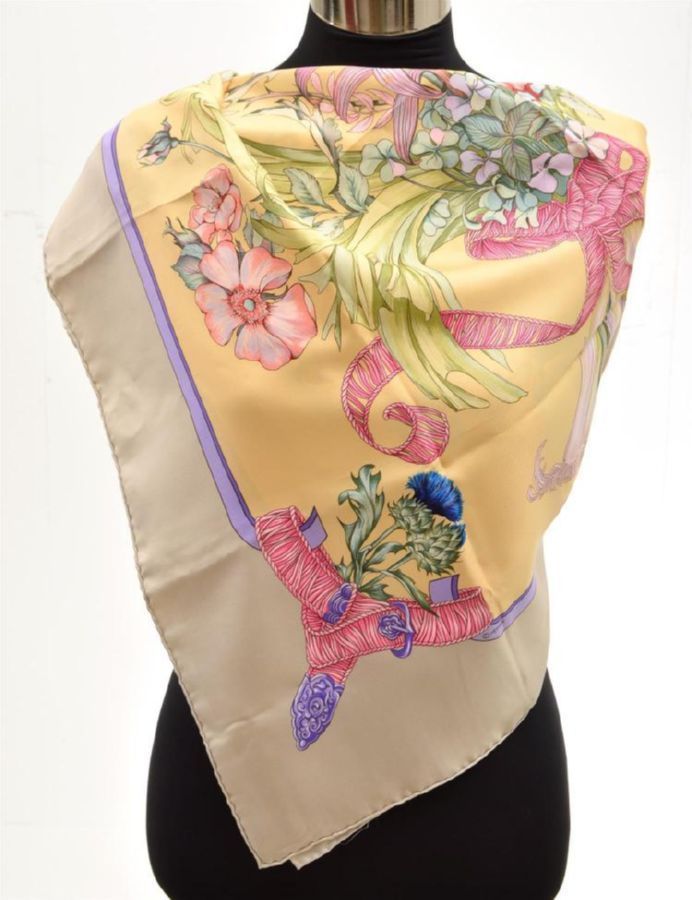 Hermes Regina Silk Scarf - Multi Bouquet Design - Shawls, Scarfs ...