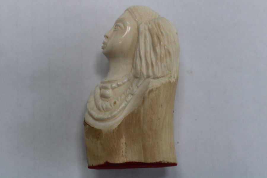 Teeth Bust African Hippo Tooth Bust - African - Tribal