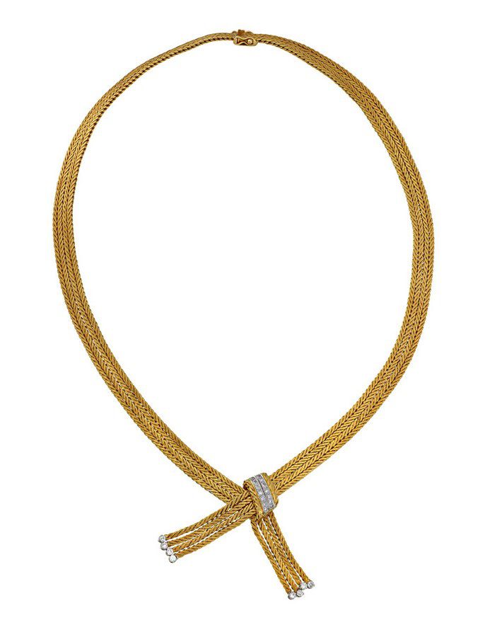 Diamond Herringbone Scarf Necklace - Necklace/Chain - Jewellery
