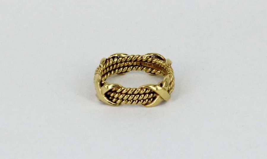 Tiffany Schlumberger 18ct Gold Rope Band Ring, M½ - Rings - Jewellery