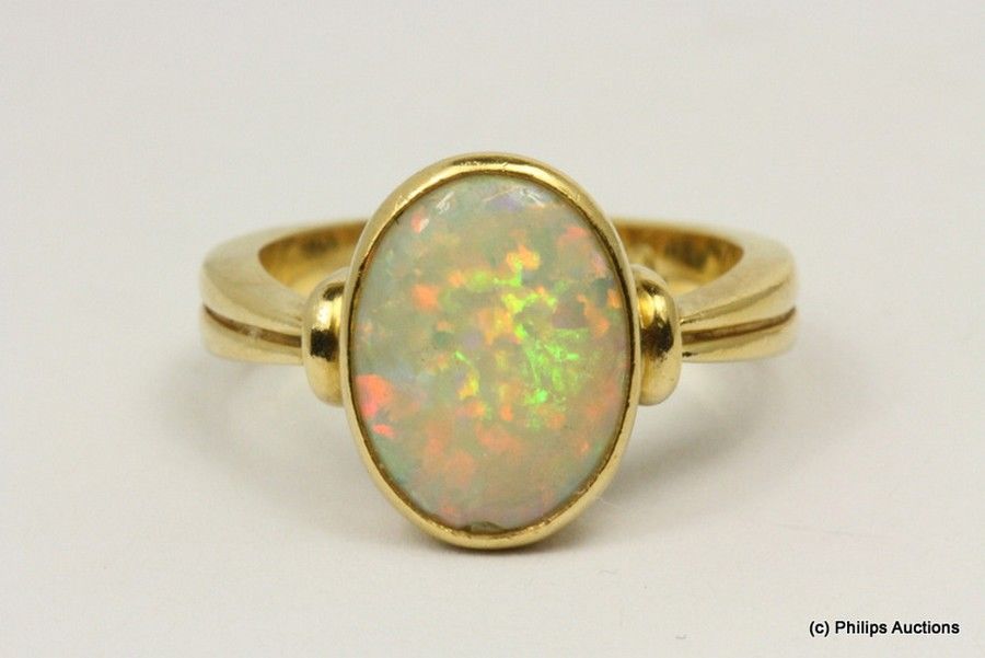 Spectral Opal Solitaire Dress Ring - Rings - Jewellery