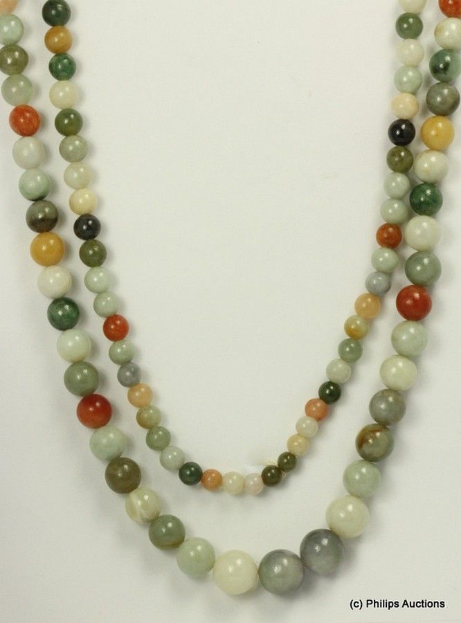 Multi-Coloured Jade Opera Necklace - Necklace/Chain - Jewellery