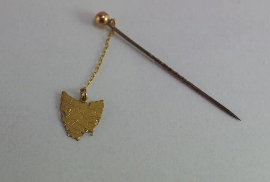 9ct Gold Tasmania Stick Pin - 1.5g - Stick, Hat & Tie Pins - Jewellery