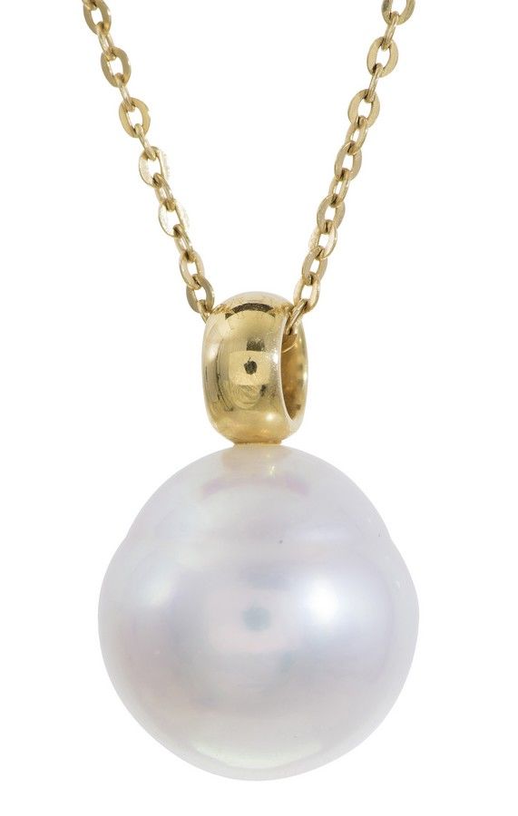 Yellow Gold Paperclip Chain and Baroque South Sea Pearl Enhancer – Hardy  Brothers Jewellers
