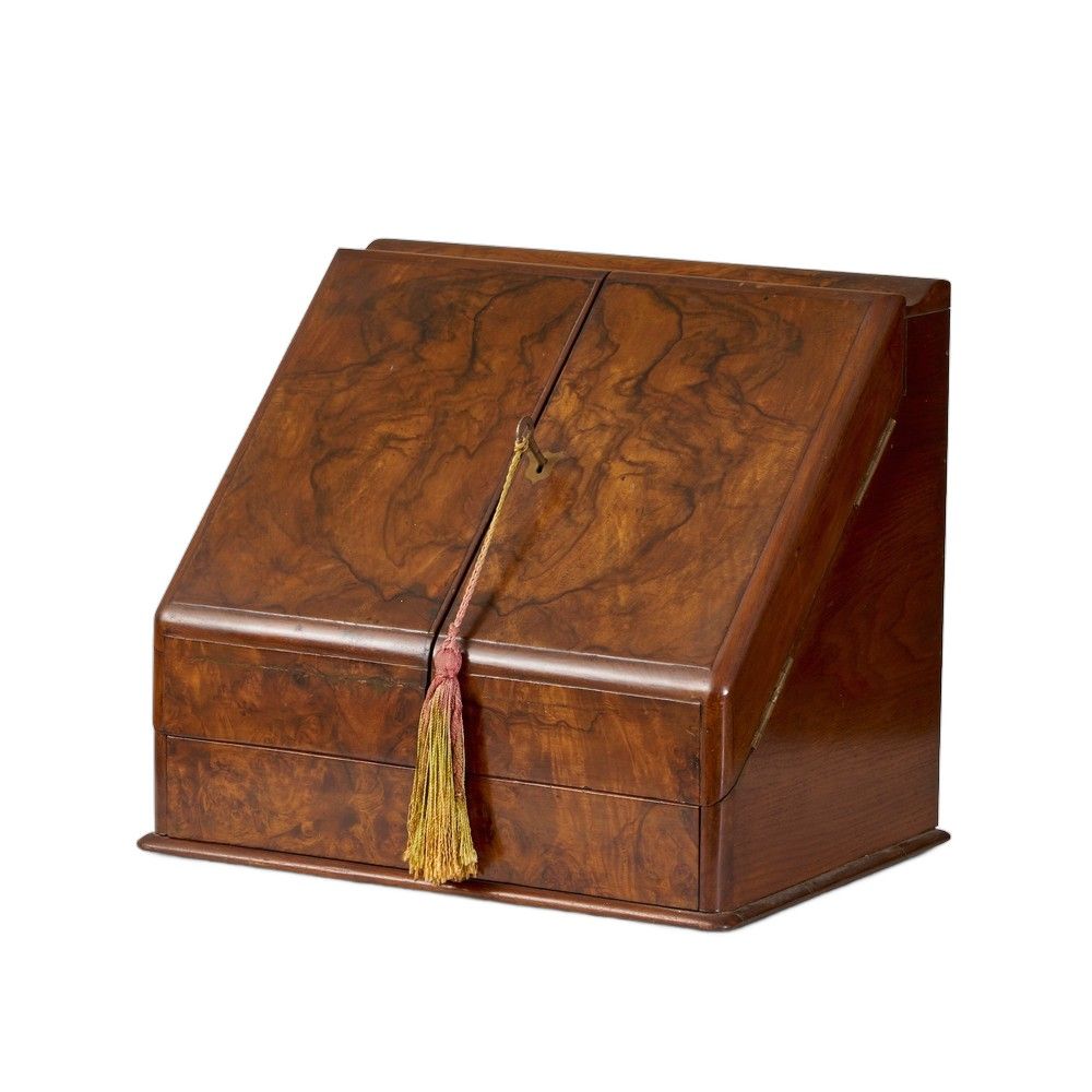 Victorian Figured Walnut Desk Compendium, Late 19th Century - Writing ...