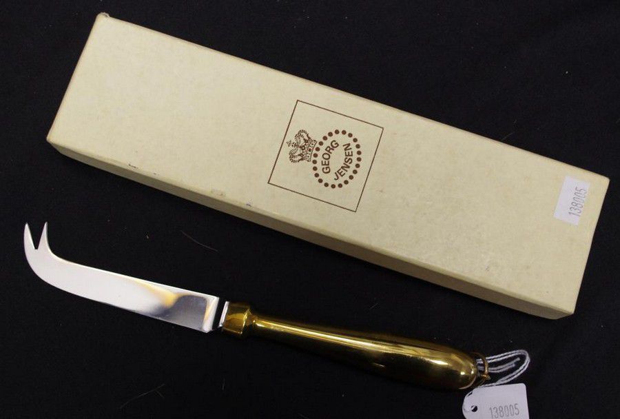 Jensen Brass Cheese Knife in Box