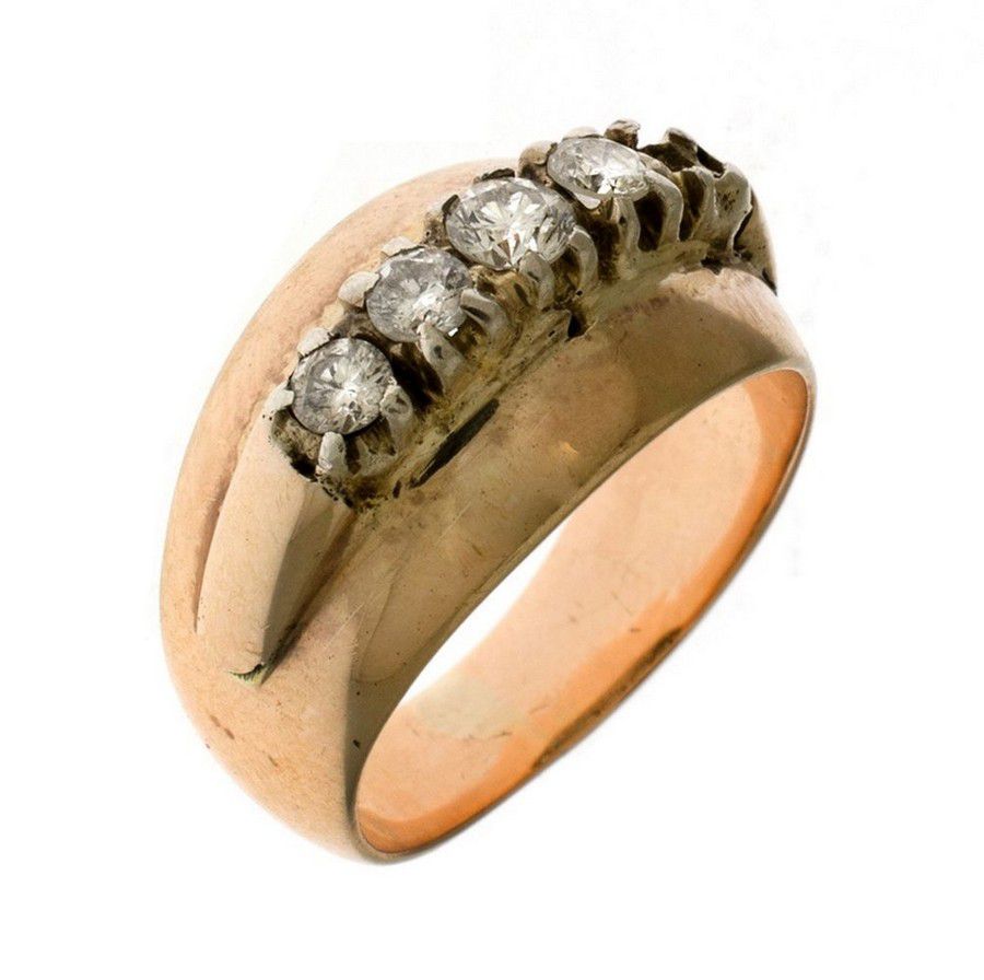 Missing Stone 18 & 14ct Diamond Ring, Size H Rings Jewellery