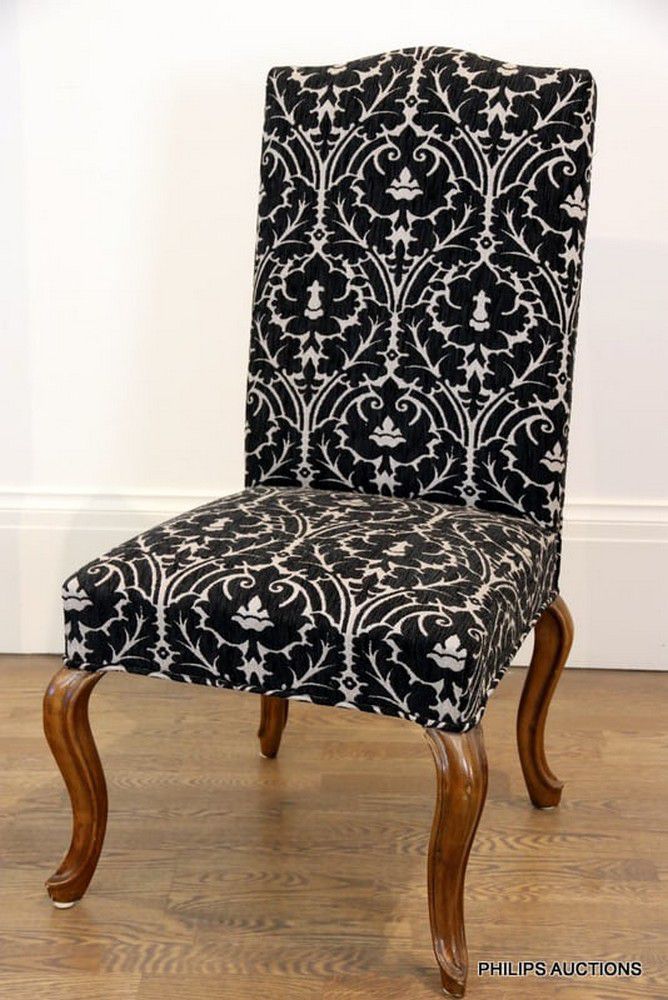 Black and White High Back Chairs with Florentine Upholstery - Seating ...