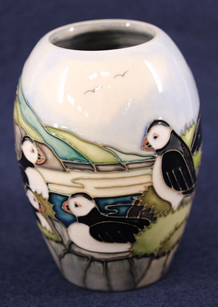 Puffin Paradise Moorcroft Vase Moorcroft Ceramics