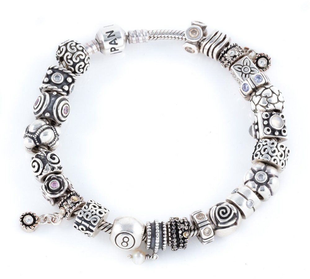 Pandora Charm Bracelet with 23 Charms & Box - Bracelets/Bangles - Jewellery