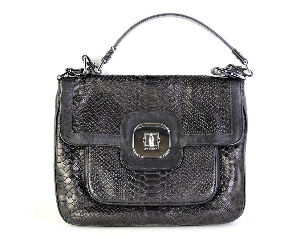 Longchamp Gatsby Python Shoulder Bag with Leopard Interior - Handbags ...
