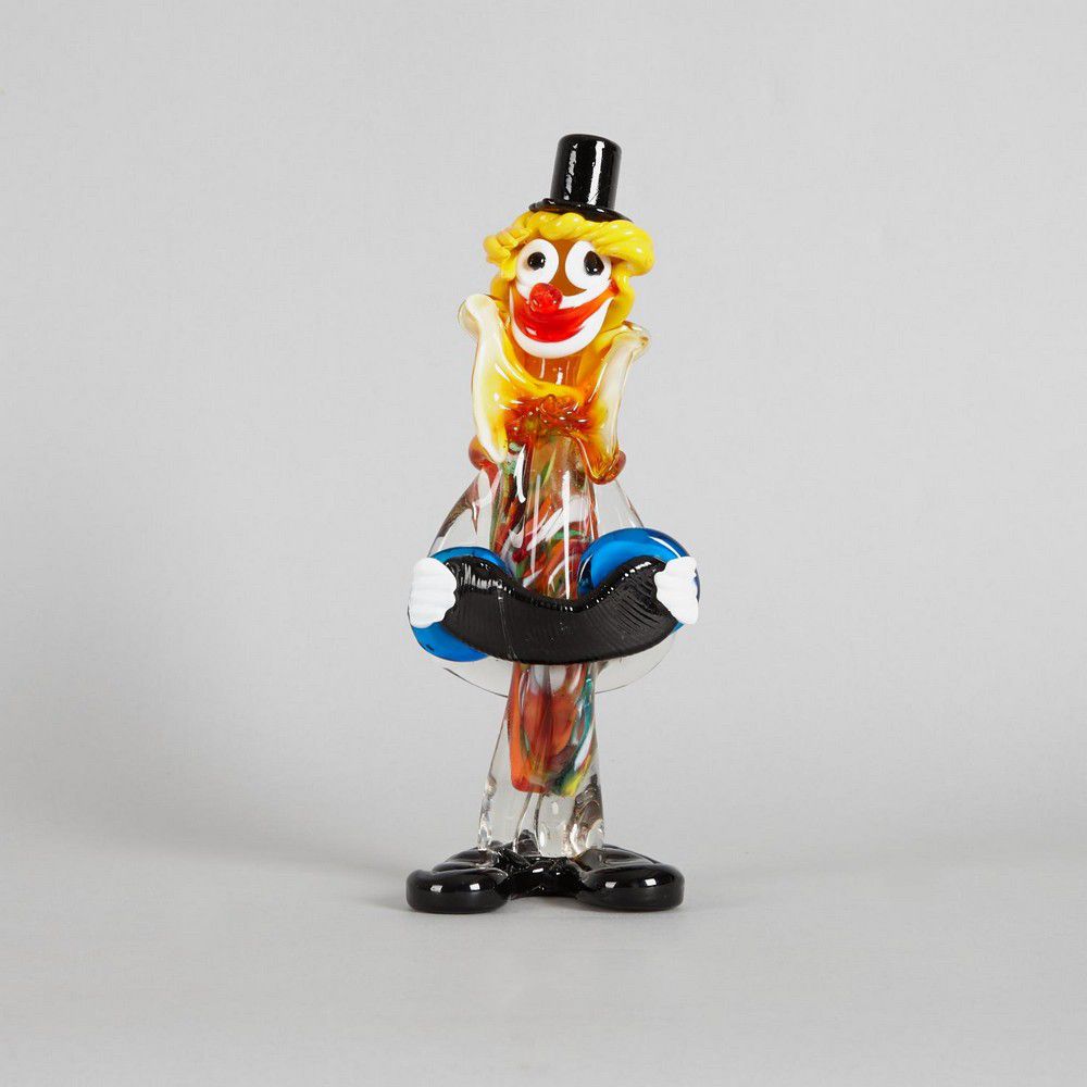 Murano Glass Clown Sculpture - Venetian / Murano - Glass