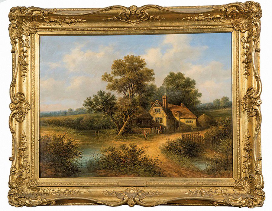 19th century British landscape oil by Edwin Butts, English