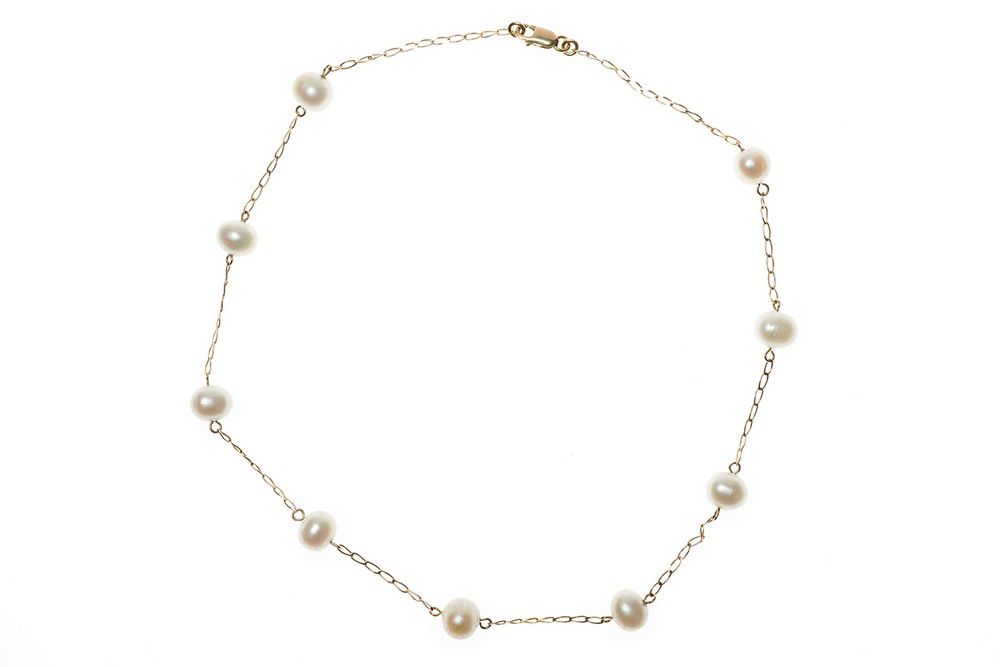9ct Gold Pearl Necklace with Freshwater Cultured Pearls - Necklace ...