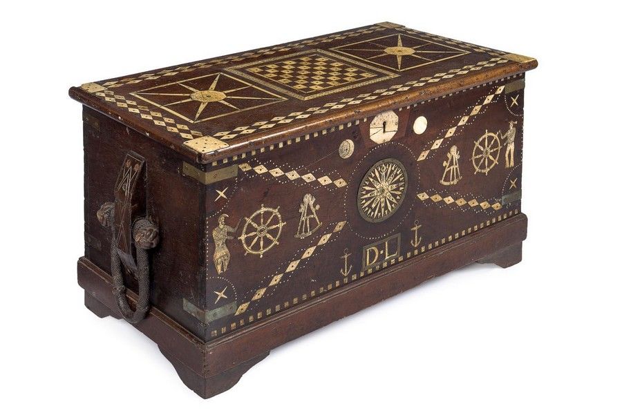 An important museum quality ships cabin trunk, Australian red… - Trunks & Chests - Furniture