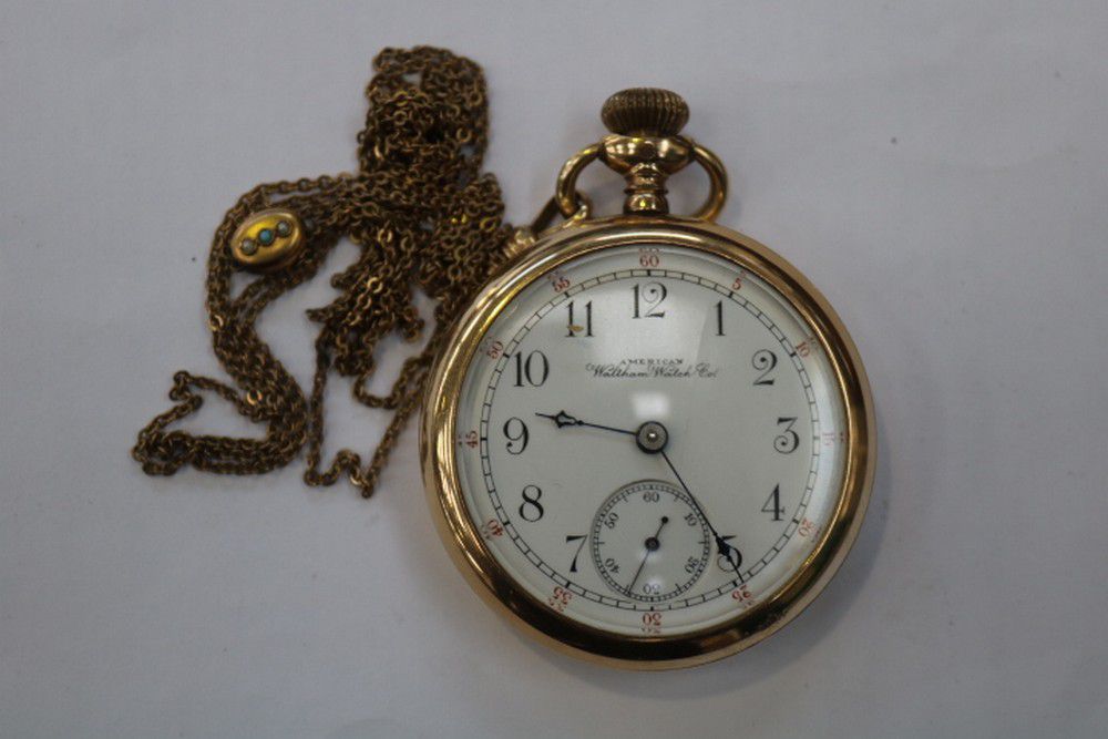 14ct Gold Waltham Pocket Watch and Chain - Watches - Pocket & Fob ...