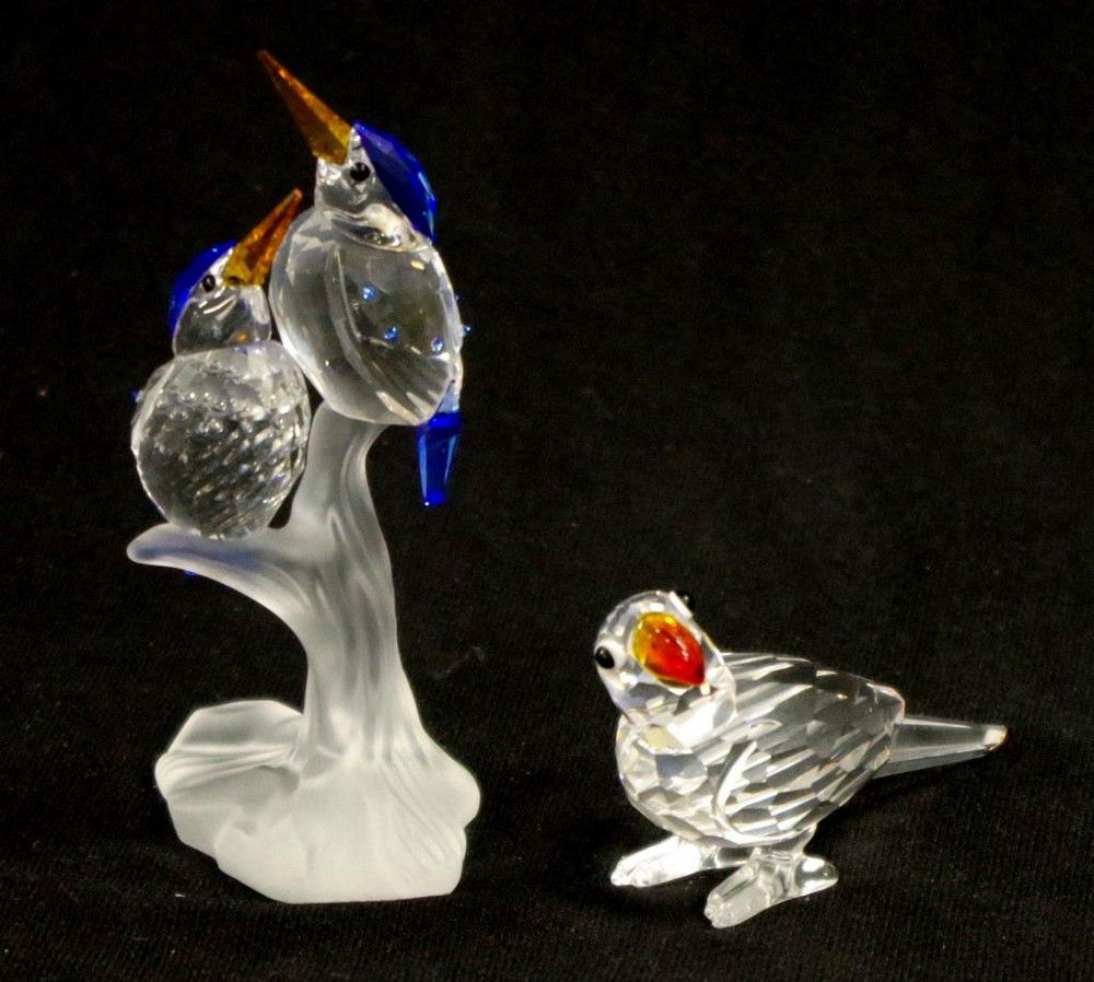 Swarovski Crystal Bird Ornaments Set - European - Glass