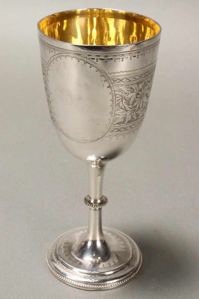 Victorian Sterling Silver Goblet with Floral Motifs - Mugs, Cups ...
