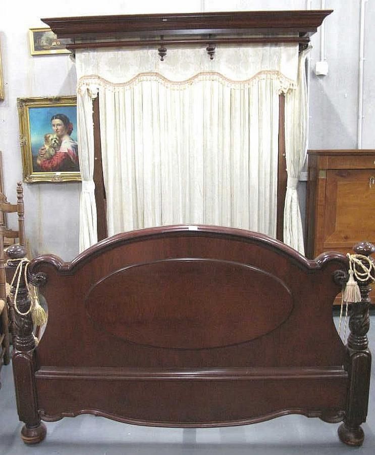 Early Victorian mahogany half tester bed 6 feet, the ...