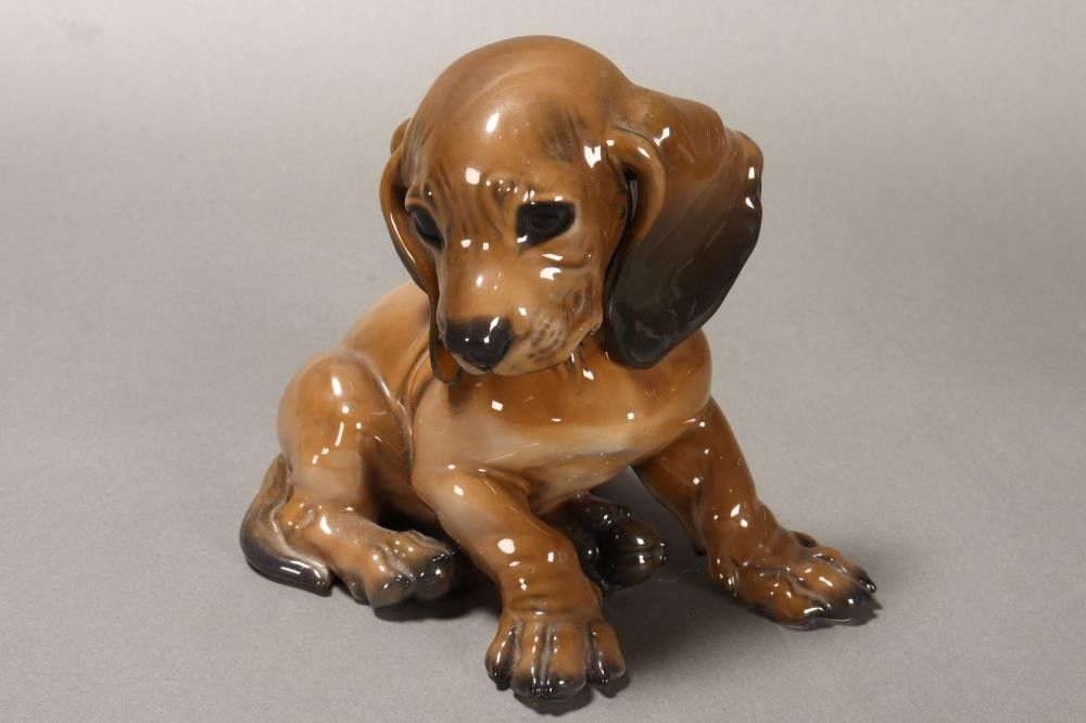 Seated Puppy Porcelain Figure - Rosenthal - Ceramics