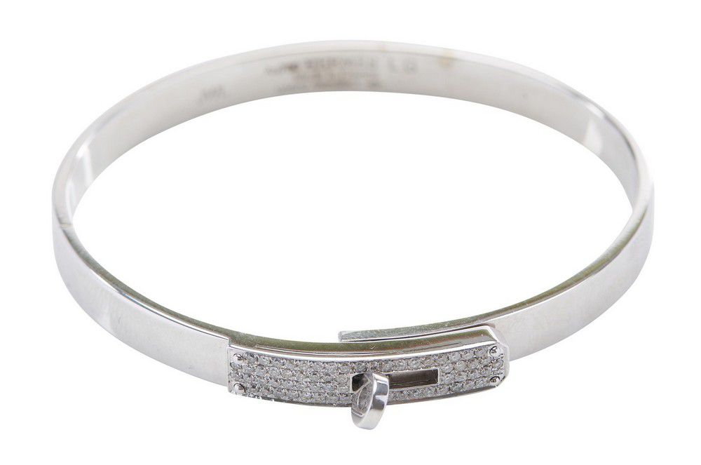 Hermes Diamond Kelly Bangle, 18ct White Gold, Excellent Condition ...
