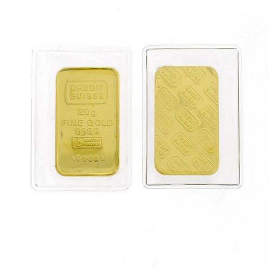 Two 20g Credit Suisse Gold Ingots - Gold / silver bars, ingots, nuggets ...