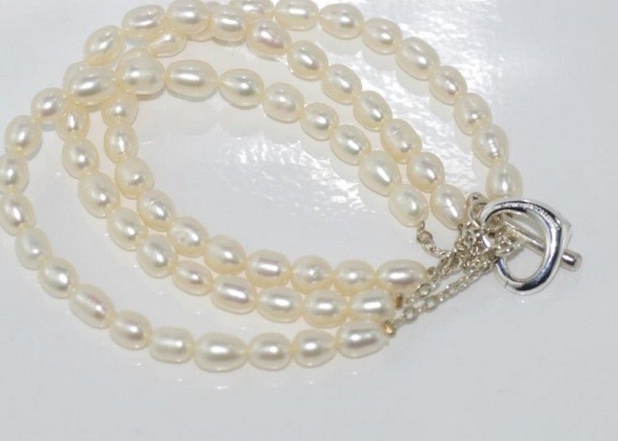 Elsa Peretti Open Heart Pearl Bracelet by Tiffany & Co - Bracelets ...