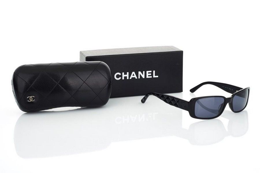 Chanel Black Acetate Sunglasses with Camellia Detailing - Sunglasses -  Costume & Dressing Accessories