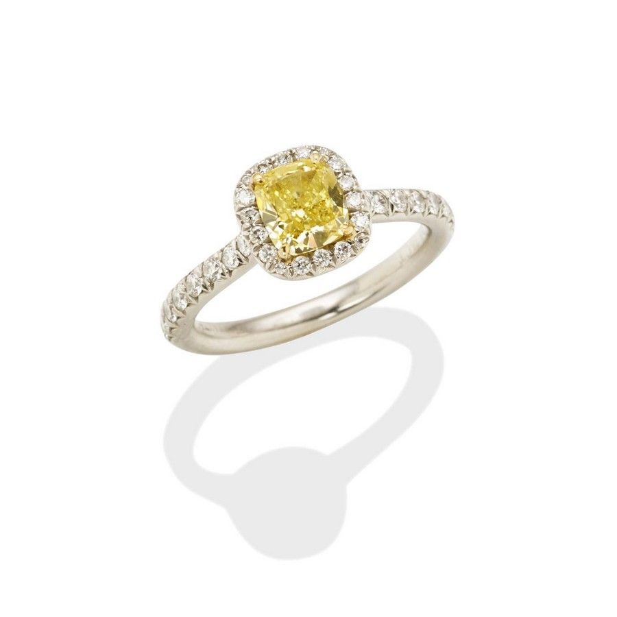 Tiffany Yellow Diamond Ring with Matching Band - Rings - Jewellery
