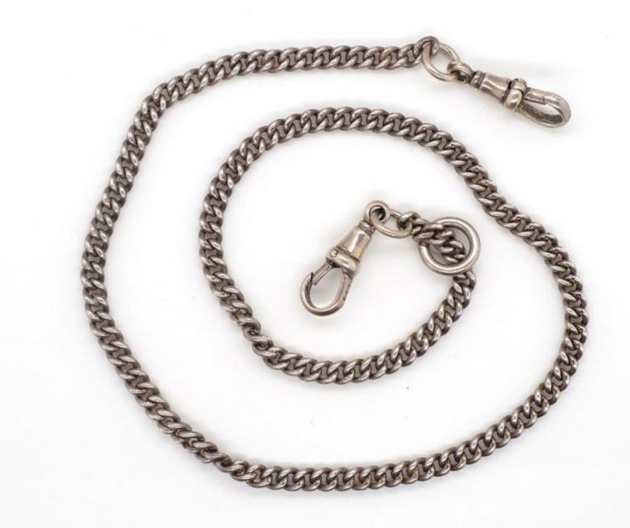 Antique Silver Fob Chain with SS and S Touch Marks - Necklace/Chain ...