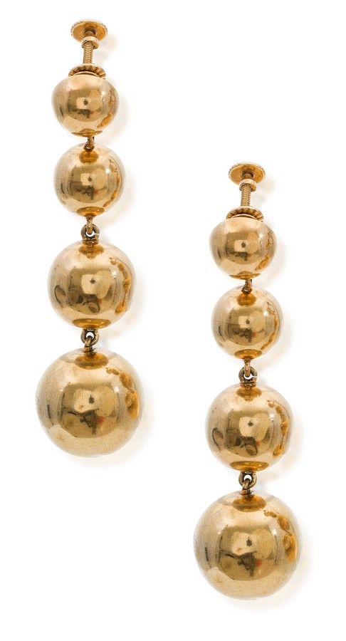 A pair of vintage Cartier gold earrings 