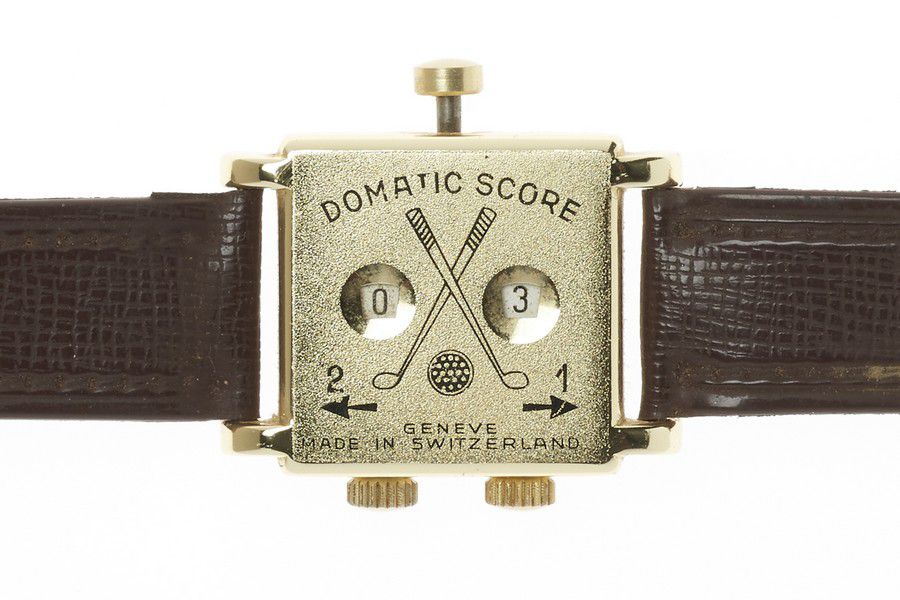 Vintage Swiss Golf Score Counter Wristwatch 27mm Square Case