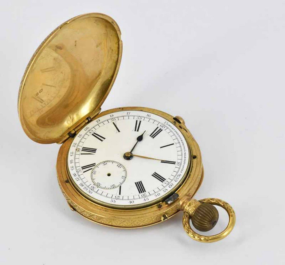 Engraved Gold Pocket Watch with Missing Second Hand - Watches - Pocket ...