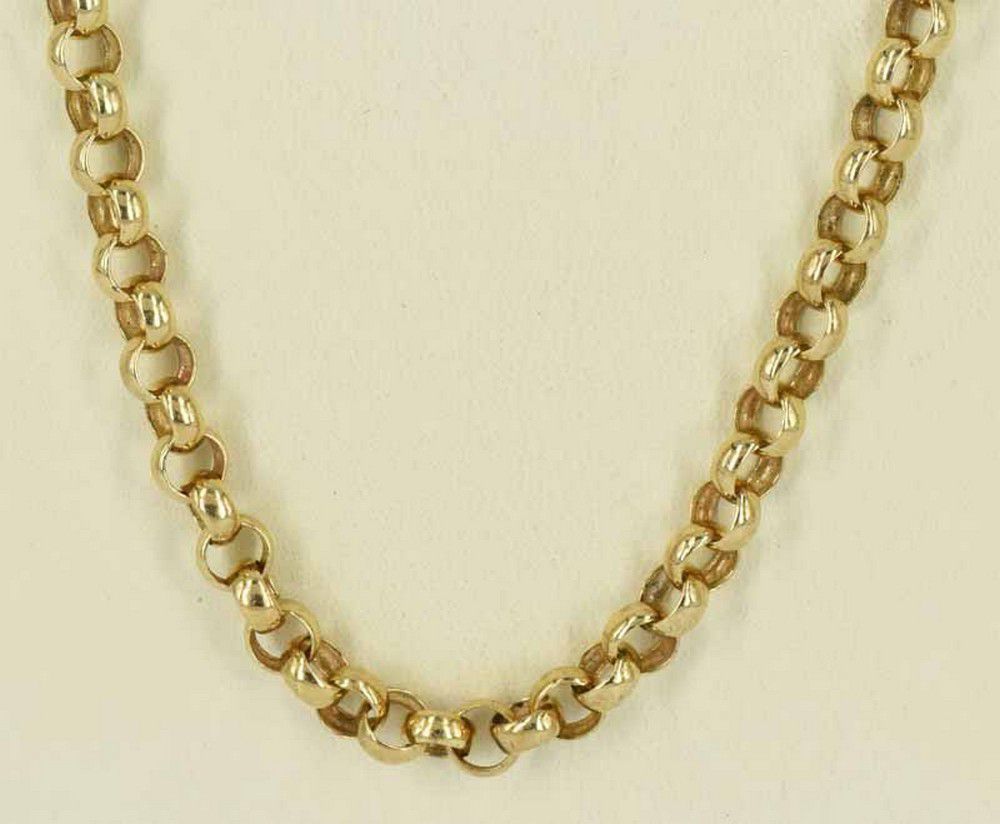 9ct Yellow Gold Belcher Chain 50cm 22 45g Necklace Chain Jewellery