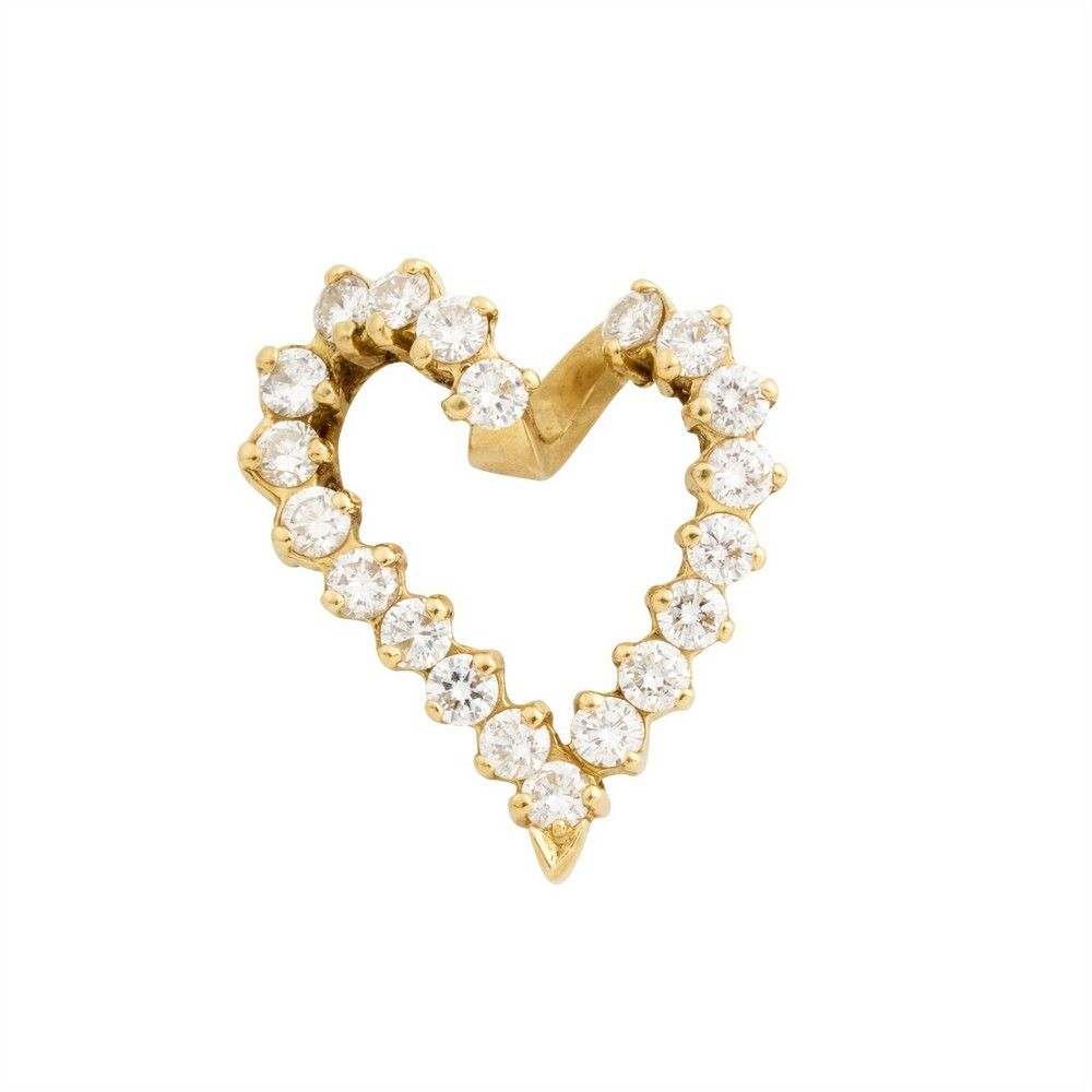 Brilliant Diamond Heart Pendant in 18ct Gold, 0.80 Carats - Pendants ...