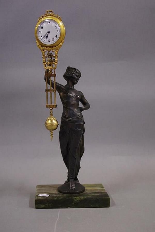 Junghans Swinger Clock on Cleopatra Statue Clocks Zother