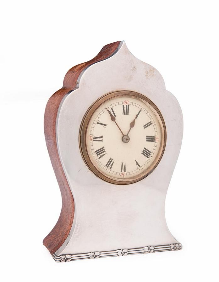 Edward VII Silver Mantle Clock by Synyer & Beddoes - Clocks - Mantle ...
