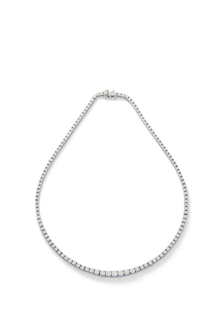 Graduating Diamond Necklace in 18ct White Gold - Necklace/Chain - Jewellery