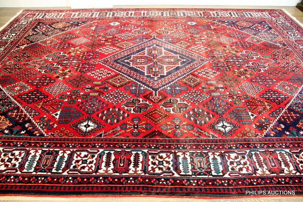 Maymay Persian Wool Carpet with Diamond Medallion Rugs & Carpets