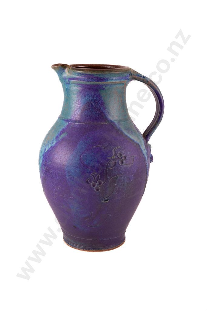 Large New Zealand Pottery jug, incised and impressed decoration,… New
