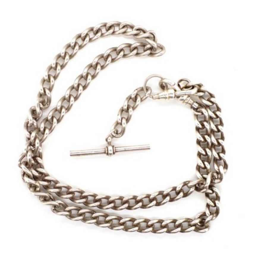 925 Sterling Silver Fob Chain with Clasp 46g Necklace/Chain Jewellery