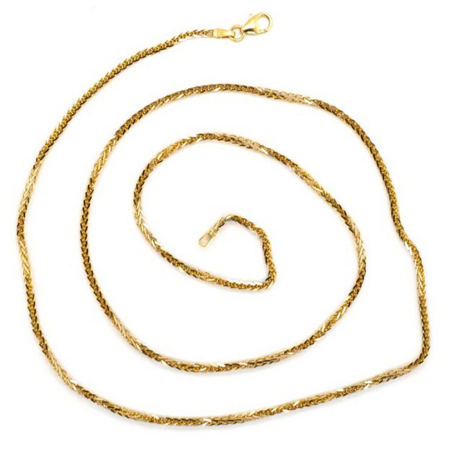 18ct Gold Wheat Chain Necklace - 60cm Length - Necklace/Chain - Jewellery