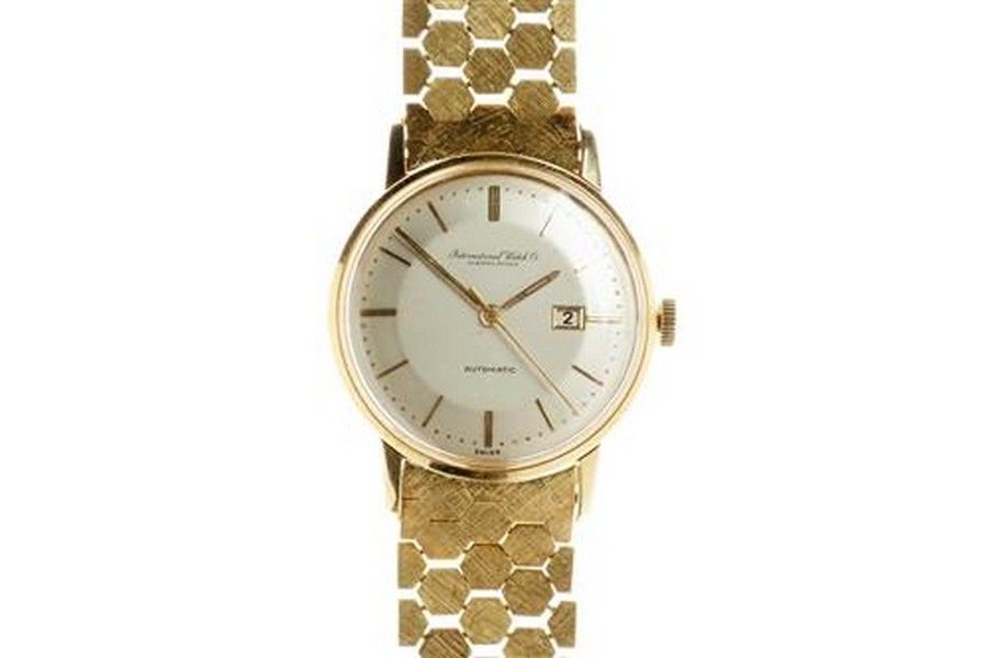 IWC 18ct Gold Automatic Wristwatch with Brick Pattern Band - Watches ...