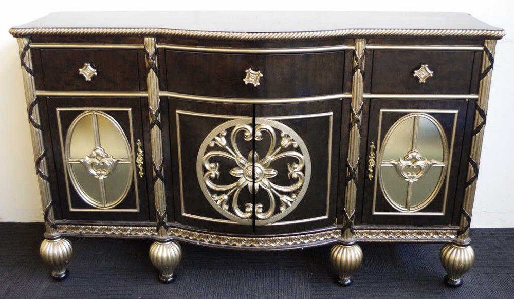 Black ThreeDrawer Hall & Cupboards Storage