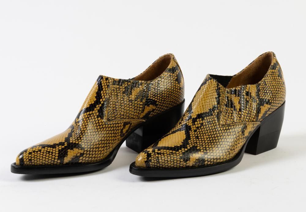 Chloe Yellow Python Print Leather Boots, Size 38 - Footwear - Costume ...