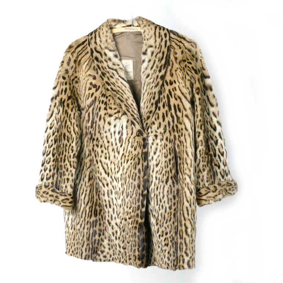 Ocelot Fur Jacket and Matching Hat Set - Furs - Costume & Dressing ...